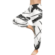 Load image into Gallery viewer, Ti Amo I love you  - Exclusive Brand  - White with Black Tracks - Women&#39;s Harem Pants
