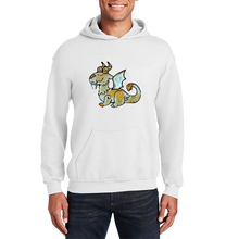 Load image into Gallery viewer, Ti Amo I love you - Exclusive Brand - Whimsical Dragon - 10 Colors - Unisex Heavy Blend Hooded Sweatshirt
