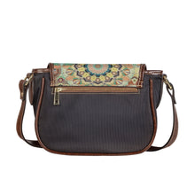 Load image into Gallery viewer, Ti Amo I love you - Exclusive Brand - Beige Mandalas - PU Leather Flap Saddle Bag
