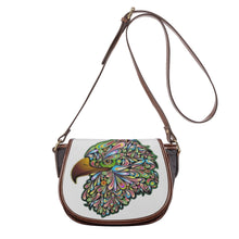 Load image into Gallery viewer, Ti Amo I love you - Exclusive Brand - Colorful Eagle - PU Leather Flap Saddle Bag
