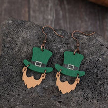 Load image into Gallery viewer, Wooden Hat Shape Dangle Earrings
