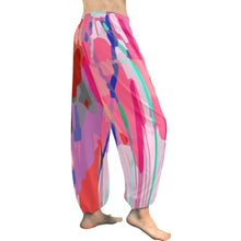 Load image into Gallery viewer, Ti Amo I love you - Exclusive Brand  - Pink &amp; Hot Pink with Lines - Women&#39;s Harem Pants - Sizes XS-2XL
