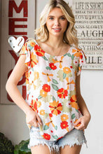 Load image into Gallery viewer, Floral Flutter Sleeve Round Neck Blouse
