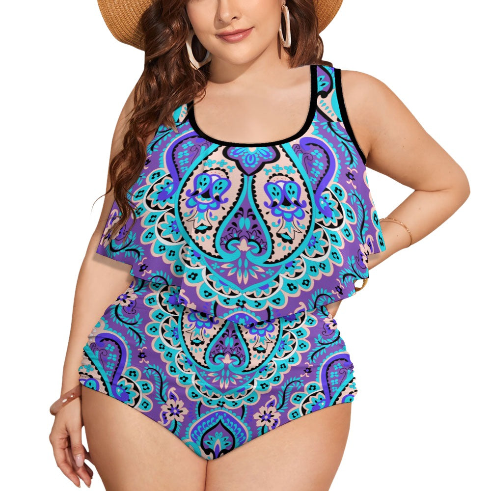 Ti Amo I love you Exclusive Brand  - Womens Plus Size 2pc Top+ Bottoms Swimsuit - Bathing Suits - Sizes XL-4XL