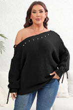 Load image into Gallery viewer, Womens Plus Size - One Shoulder Beaded Sweater
