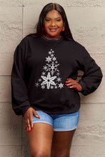 Load image into Gallery viewer, Simply Love Full Size Snowflake Christmas Tree Graphic Sweatshirt
