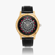 Load image into Gallery viewer, Ti Amo I love you - Exclusive Brand - Rose Mandala - Womens Designer Italian Olive Wood Watch - Leather Strap
