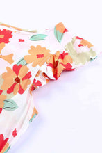 Load image into Gallery viewer, Floral Flutter Sleeve Round Neck Blouse
