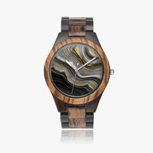 Load image into Gallery viewer, Ti Amo I love you - Exclusive Brand - Black and Gold - Unisex Designer Indian Ebony Wood Watch 45mm
