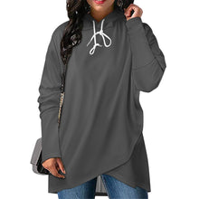 Load image into Gallery viewer, Ti Amo I love you - Exclusive Brand - 10 Colors - Solid Colors - Asymmetrical Medium Length Slim Hooded Sweatshirt
