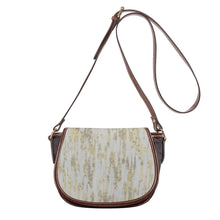 Load image into Gallery viewer, Ti Amo I love you Exclusive Brand - White &amp; Gold - PU Leather Flap Saddle Bag
