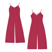 Load image into Gallery viewer, Ti Amo I love you - Exclusive Brand  - Viva Magenta - Women&#39;s Spaghetti Strap Jumpsuit - Sleeveless Romper
