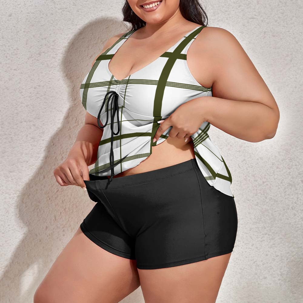 Ti Amo I love you - Exclusive Brand - Women's Plus Size Drawstring 2pc Swimsuit - Sizes XL-6XL