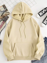 Load image into Gallery viewer, Drawstring Dropped Shoulder Hoodie
