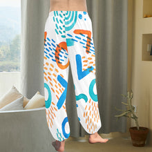 Load image into Gallery viewer, Ti Amo I love you  - Exclusive Brand  - White with Colorful Letters - Women&#39;s Harem Pants
