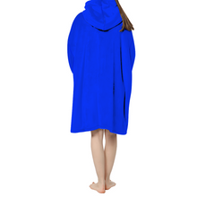 Load image into Gallery viewer, Ti Amo I love you- Exclusive Brand - Blue Blue Eyes - Contrast - Adults&#39; Pullover Hooded Lounger - Long Hoodie Pajamas / Hooded Blanket / Beach Cover-up - Sizes S-XL
