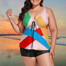 Load image into Gallery viewer, Ti Amo I love you - Exclusive Brand  - Color Block - Women&#39;s Split 2pc Swimsuit - XL-6XL
