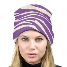 Load image into Gallery viewer, Ti Amo I love you - Exclusive Brand - Purple Zebra Stripes - Knit Hat
