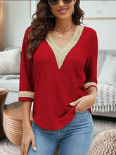 Load image into Gallery viewer, V-Neck Eyelet Blouse
