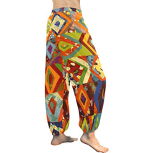 Load image into Gallery viewer, Ti Amo I love you  - Exclusive Brand  - Orange Geometircal Diamond Pattern - Women&#39;s Harem Pants
