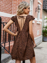 Load image into Gallery viewer, Animal Print V-Neck Cap Sleeve Mini Dress
