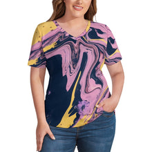 Load image into Gallery viewer, Ti Amo I love you - Exclusive Brand - Womens Plus Size V-Neck Short Sleeve Ladies T-Shirts - Sizes XL-4XL
