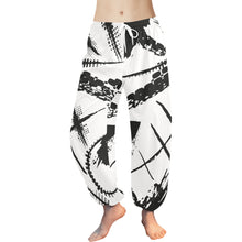 Load image into Gallery viewer, Ti Amo I love you  - Exclusive Brand  - White with Black Tracks - Women&#39;s Harem Pants
