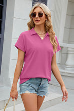 Load image into Gallery viewer, 4 Colors - Johnny Collar Short Sleeve Blouse
