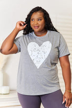 Load image into Gallery viewer, Ladies Cute Trendy Heart Graphic Cuffed Womens Short Sleeve Plis Size Women&#39;s  T-Shirts 
