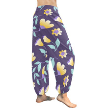 Load image into Gallery viewer, Ti Amo I love you  - Exclusive Brand  - Purple with Flowers - Women&#39;s Harem Pants
