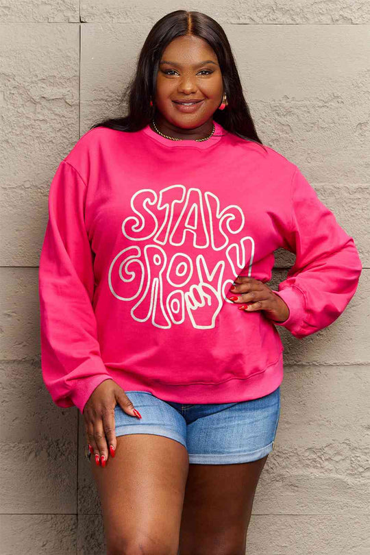 Simply Love Full Size STAY GROWN Graphic Sweatshirt