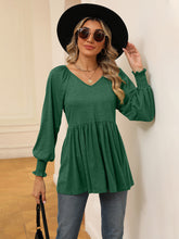 Load image into Gallery viewer, V-Neck Lantern Sleeve Blouse
