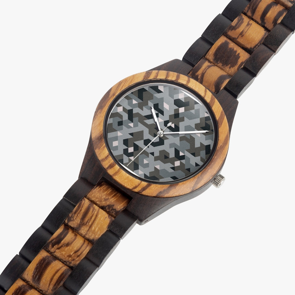 Ti Amo I love you - Exclusive Brand - Digital Camouflage - Mens Designer Indian Ebony Wood Watch