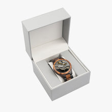 Load image into Gallery viewer, Ti Amo I love you - Exclusive Brand - Black and Gold - Unisex Designer Indian Ebony Wood Watch
