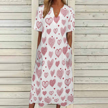 Load image into Gallery viewer, Ti Amo I love you - Exclusive Brand - Long Dress - Short Sleeves - 7-point Sleeve Long Dress - Sizes S-5XL
