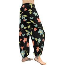 Load image into Gallery viewer, Ti Amo I love you  - Exclusive Brand  - Black Floral Pattern - Women&#39;s Harem Pants
