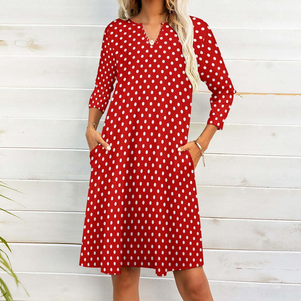 Ti Amo I love you - Exclusive Brand - 10 Styles -  Winter Christmas Patterns - 7-point Sleeve Dresses - Sizes S-5XL