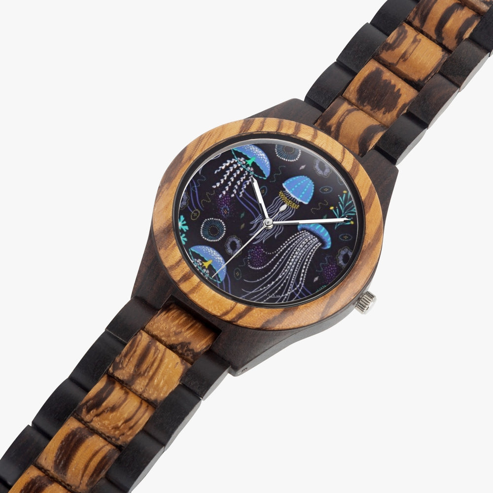 Ti Amo I love you - Exclusive Brand - Jellyfish - Unisex Designer Indian Ebony Wood Watch
