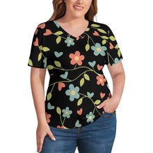 Load image into Gallery viewer, Ti Amo I love you - Exclusive Brand - Womens Plus Size V-Neck Short Sleeve Ladies T-Shirts - Sizes XL-4XL
