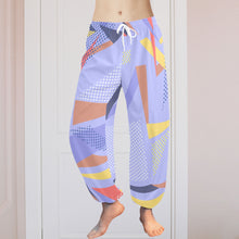 Load image into Gallery viewer, Ti Amo I love you  - Exclusive Brand  - Purple Geometric Pattern - Women&#39;s Harem Pants
