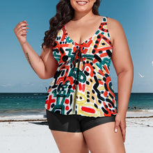 Load image into Gallery viewer, Ti Amo I love you - Exclusive Brand - Women&#39;s Plus Size Drawstring 2pc Swimsuit - Sizes XL-6XL
