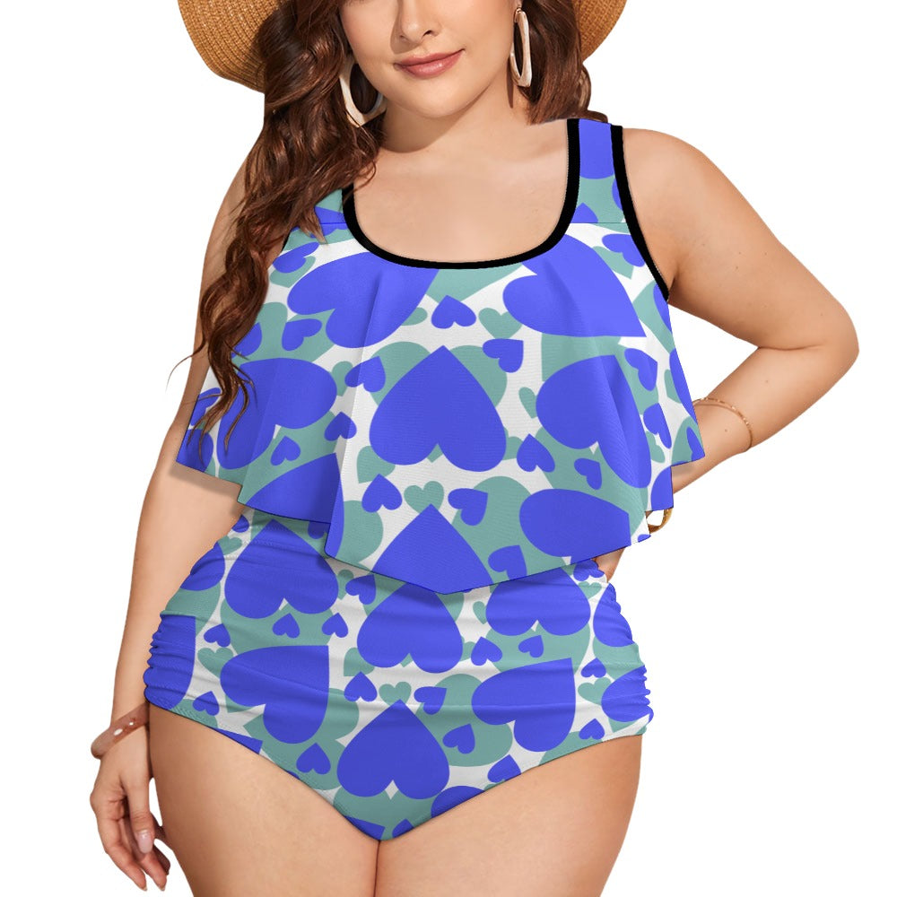 Ti Amo I love you Exclusive Brand  - Womens Plus Size 2pc Top+ Bottoms Swimsuit - Bathing Suits - Sizes XL-4XL