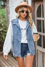 Load image into Gallery viewer, Sleeveless Denim Top with A Detachable Hood
