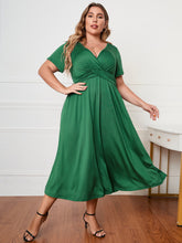 Load image into Gallery viewer, Womens Plus Size - Short Sleeve Surplice Neck Midi Dress - Sizes 1XL-4XL
