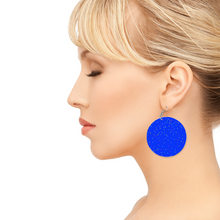 Load image into Gallery viewer, Ti Amo I love you - Exclusive Brand - Blue Blue Eyes - Geometric Round Wooden Earrirings
