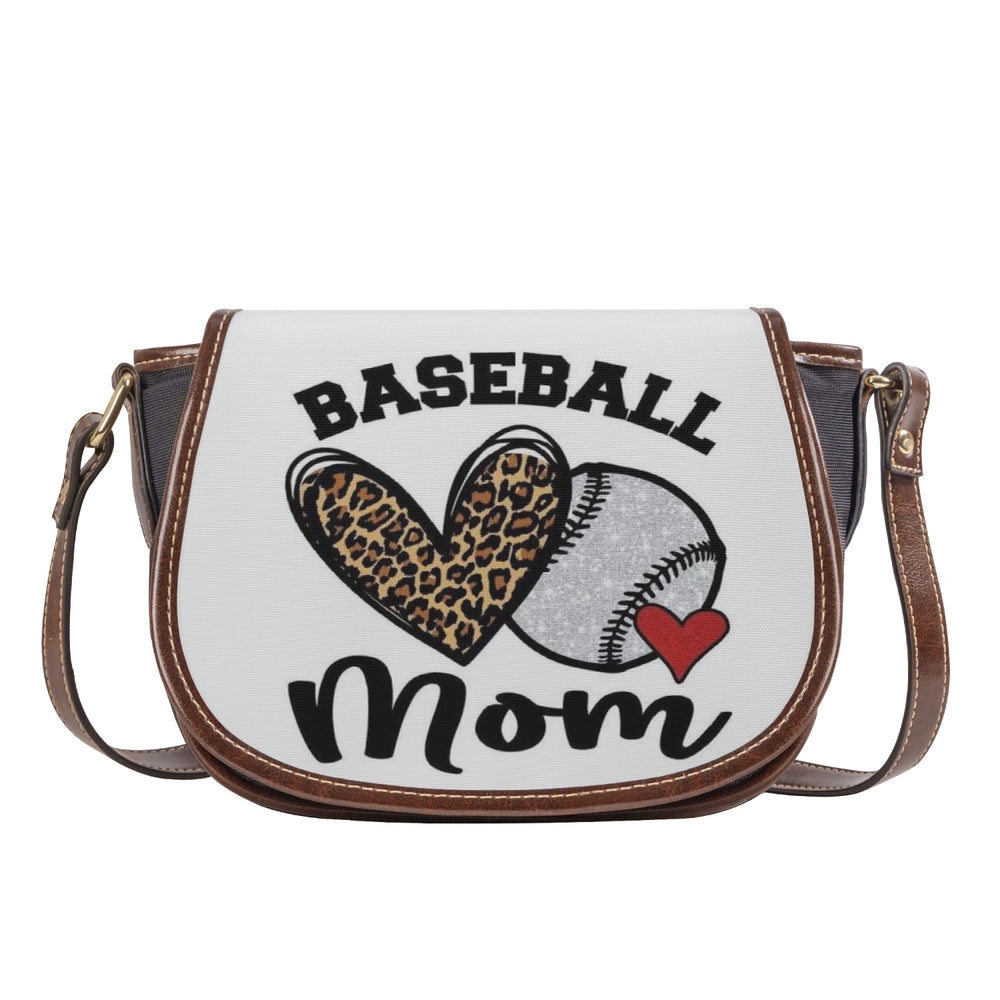 Ti Amo I love you - Exclusive Brand -  Baseball Mom - PU Leather Flap Saddle Bag