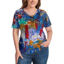 Load image into Gallery viewer, Ti Amo I love you - Exclusive Brand - Womens Plus Size V-Neck Short Sleeve Ladies T-Shirts - Sizes XL-4XL
