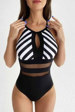 Load image into Gallery viewer, Striped Backless One-Piece Swimsuit
