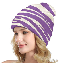 Load image into Gallery viewer, Ti Amo I love you - Exclusive Brand - Purple Zebra Stripes - Knit Hat
