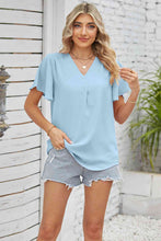 Load image into Gallery viewer, V-Neck Flutter Sleeve Blouse
